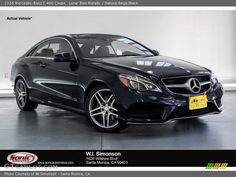 Lunar Blue Metallic / Natural Beige/Black 2016 Mercedes-Benz E 400 Coupe