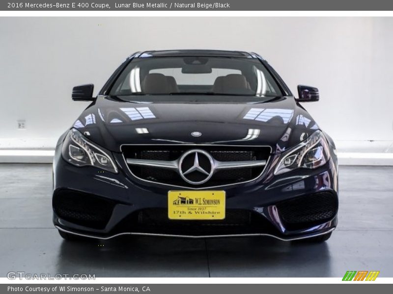 Lunar Blue Metallic / Natural Beige/Black 2016 Mercedes-Benz E 400 Coupe