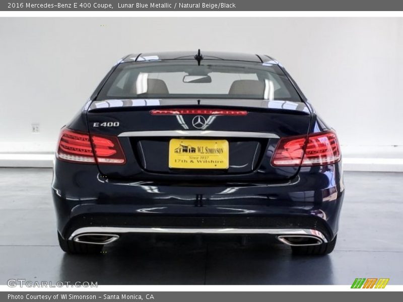 Lunar Blue Metallic / Natural Beige/Black 2016 Mercedes-Benz E 400 Coupe