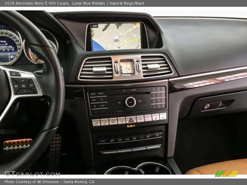 Lunar Blue Metallic / Natural Beige/Black 2016 Mercedes-Benz E 400 Coupe