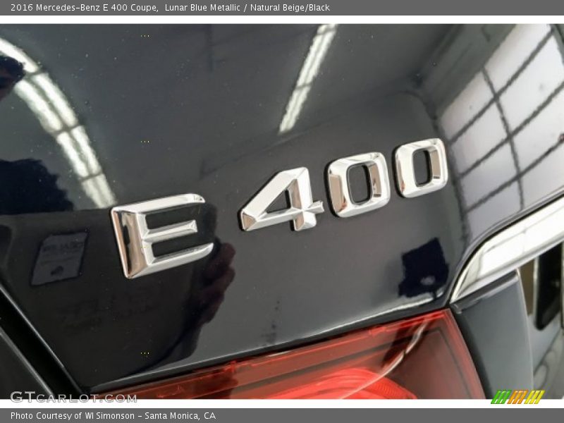 Lunar Blue Metallic / Natural Beige/Black 2016 Mercedes-Benz E 400 Coupe