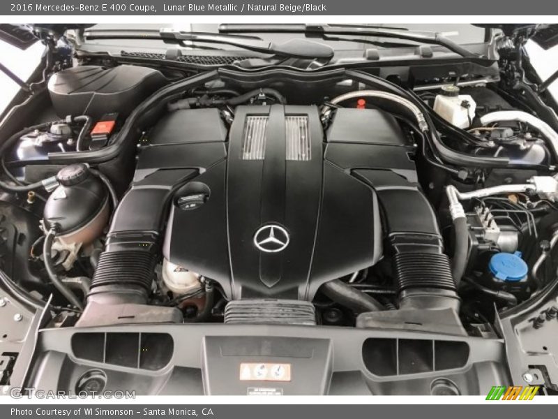 Lunar Blue Metallic / Natural Beige/Black 2016 Mercedes-Benz E 400 Coupe