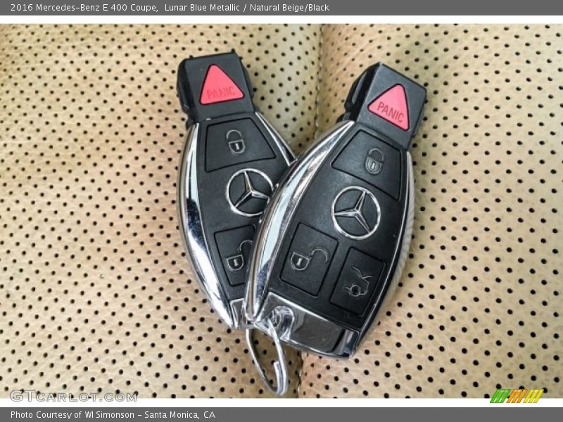 Lunar Blue Metallic / Natural Beige/Black 2016 Mercedes-Benz E 400 Coupe