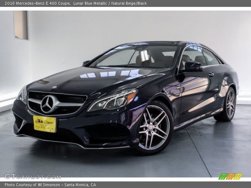 Lunar Blue Metallic / Natural Beige/Black 2016 Mercedes-Benz E 400 Coupe