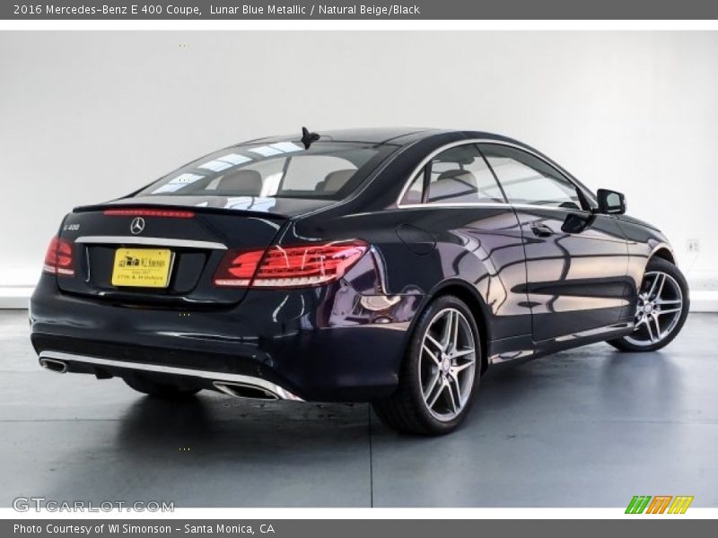 Lunar Blue Metallic / Natural Beige/Black 2016 Mercedes-Benz E 400 Coupe