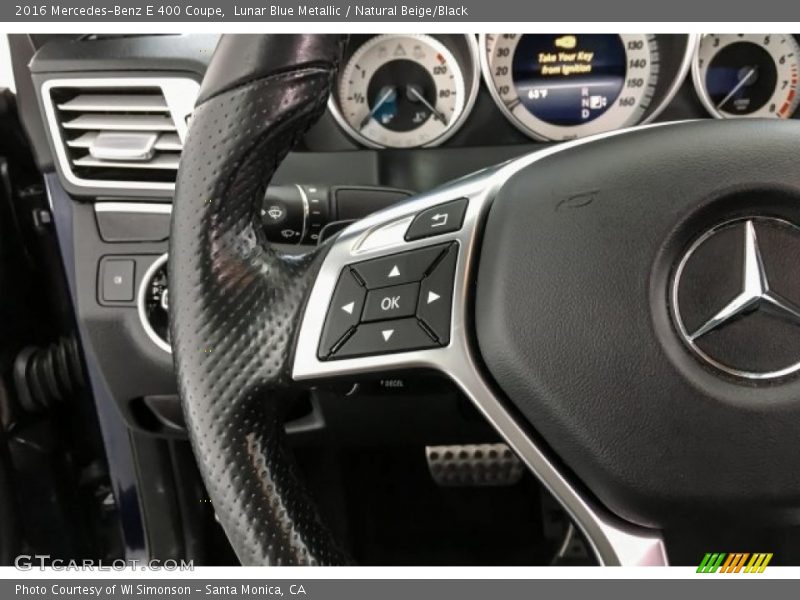 Lunar Blue Metallic / Natural Beige/Black 2016 Mercedes-Benz E 400 Coupe