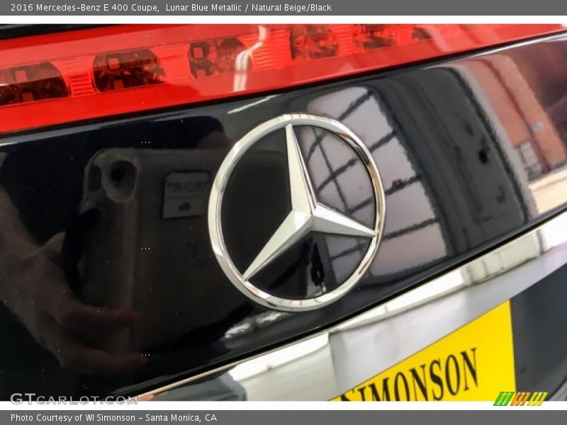 Lunar Blue Metallic / Natural Beige/Black 2016 Mercedes-Benz E 400 Coupe