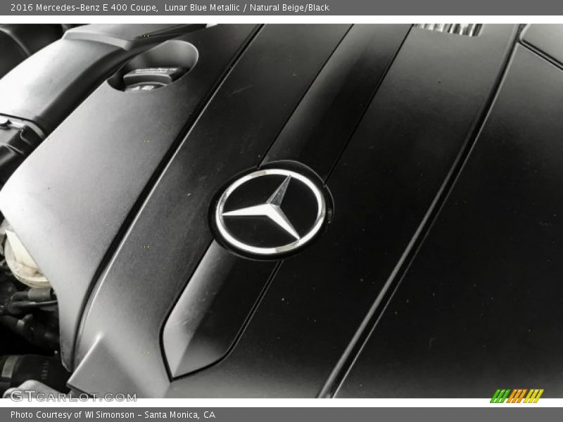 Lunar Blue Metallic / Natural Beige/Black 2016 Mercedes-Benz E 400 Coupe