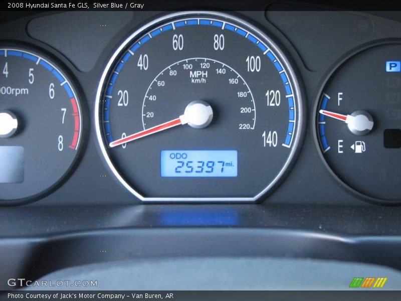 Silver Blue / Gray 2008 Hyundai Santa Fe GLS