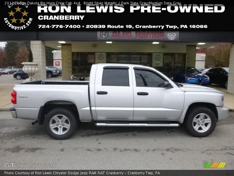Bright Silver Metallic / Dark Slate Gray/Medium Slate Gray 2011 Dodge Dakota Big Horn Crew Cab 4x4