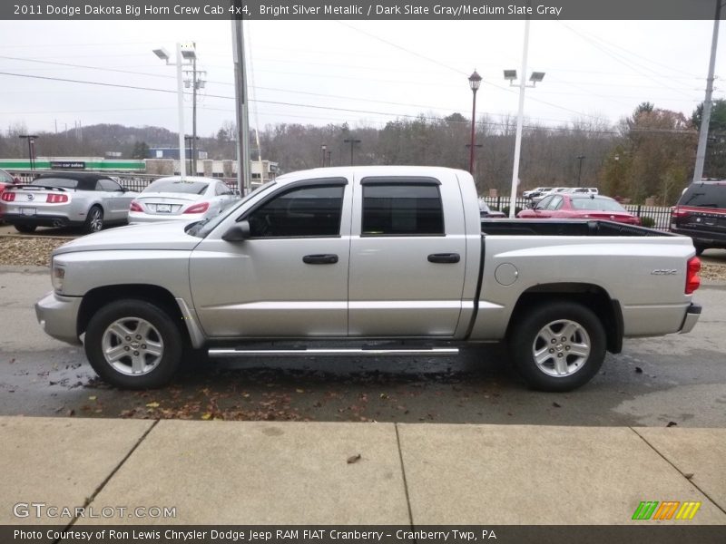Bright Silver Metallic / Dark Slate Gray/Medium Slate Gray 2011 Dodge Dakota Big Horn Crew Cab 4x4