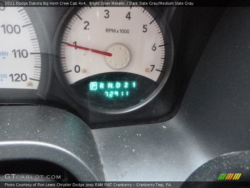 Bright Silver Metallic / Dark Slate Gray/Medium Slate Gray 2011 Dodge Dakota Big Horn Crew Cab 4x4