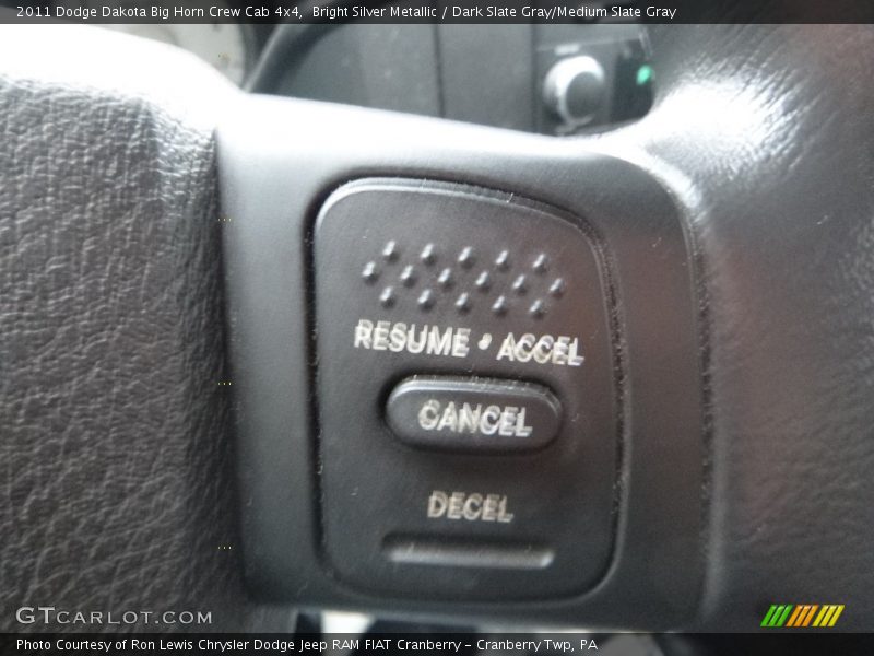 Bright Silver Metallic / Dark Slate Gray/Medium Slate Gray 2011 Dodge Dakota Big Horn Crew Cab 4x4