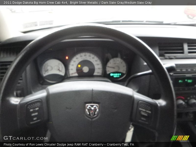 Bright Silver Metallic / Dark Slate Gray/Medium Slate Gray 2011 Dodge Dakota Big Horn Crew Cab 4x4