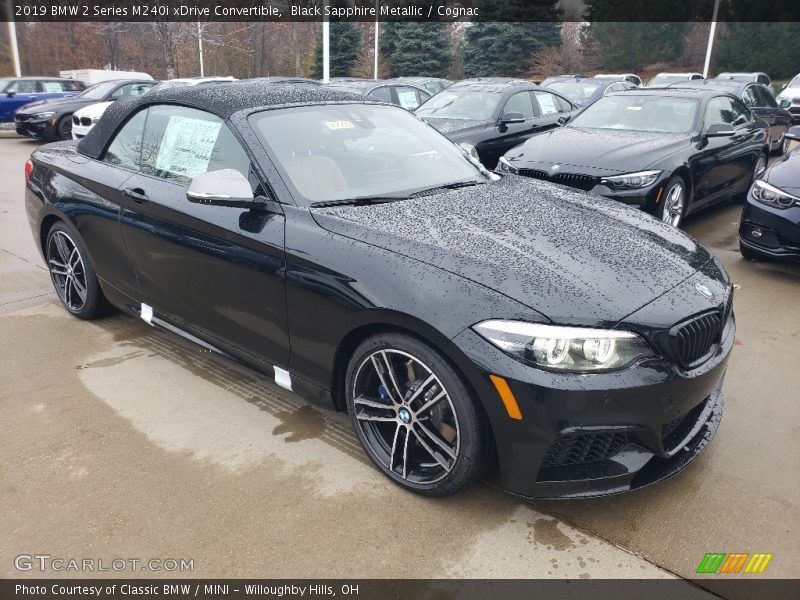 Black Sapphire Metallic / Cognac 2019 BMW 2 Series M240i xDrive Convertible