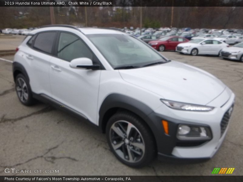 Chalk White / Gray/Black 2019 Hyundai Kona Ultimate AWD