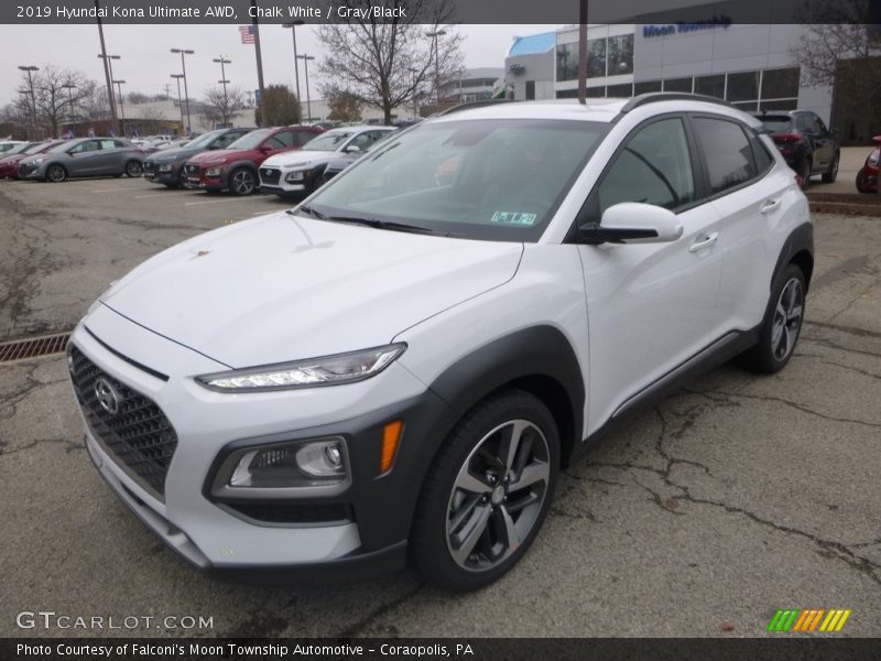 Chalk White / Gray/Black 2019 Hyundai Kona Ultimate AWD