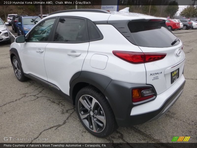 Chalk White / Gray/Black 2019 Hyundai Kona Ultimate AWD