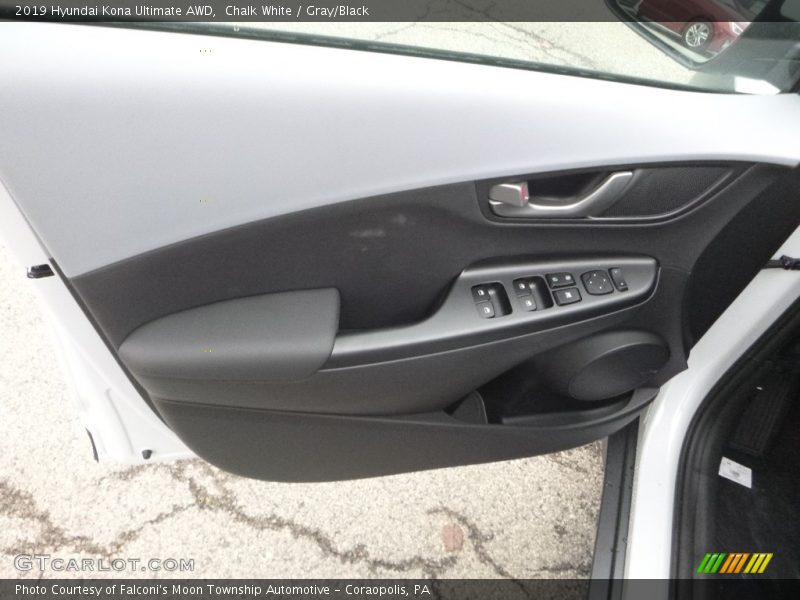 Chalk White / Gray/Black 2019 Hyundai Kona Ultimate AWD