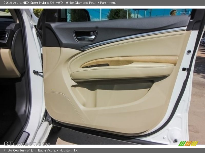 White Diamond Pearl / Parchment 2019 Acura MDX Sport Hybrid SH-AWD
