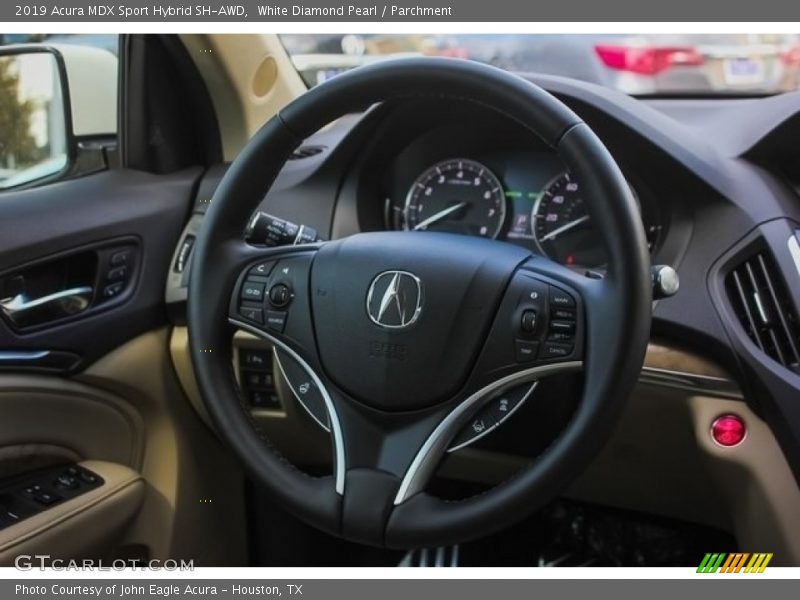 White Diamond Pearl / Parchment 2019 Acura MDX Sport Hybrid SH-AWD