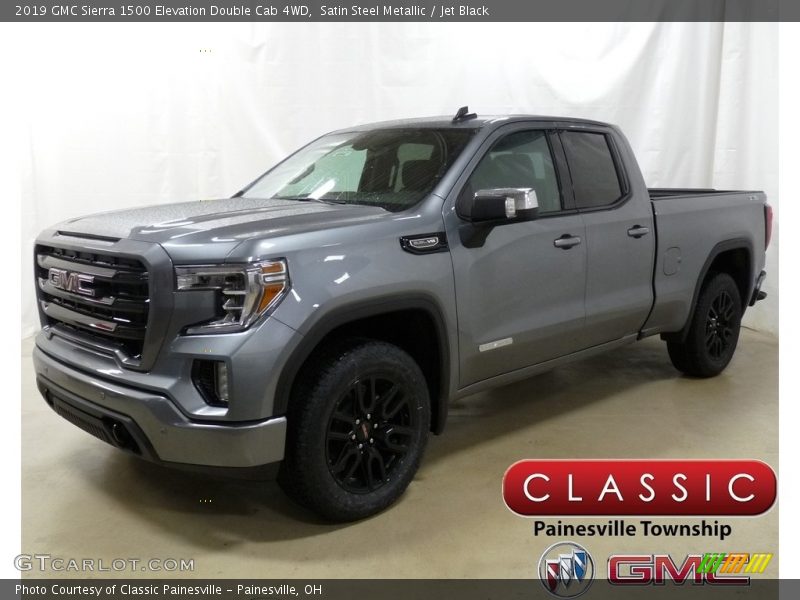 Satin Steel Metallic / Jet Black 2019 GMC Sierra 1500 Elevation Double Cab 4WD