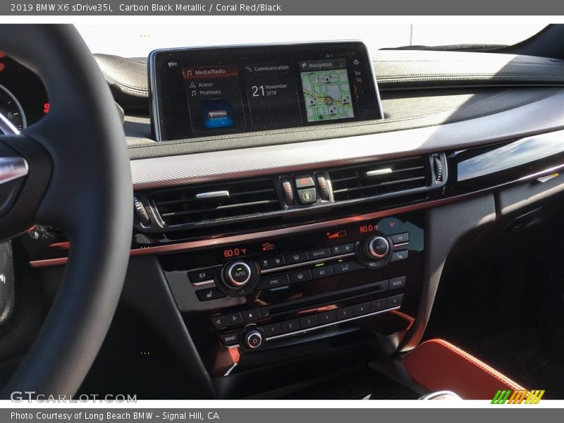 Carbon Black Metallic / Coral Red/Black 2019 BMW X6 sDrive35i