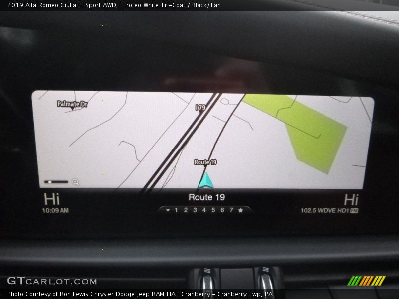 Navigation of 2019 Giulia Ti Sport AWD