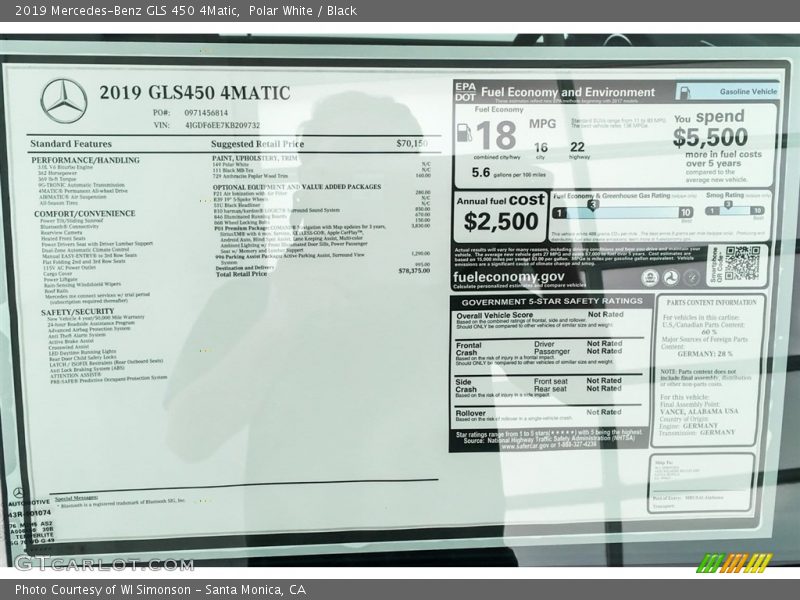 Polar White / Black 2019 Mercedes-Benz GLS 450 4Matic