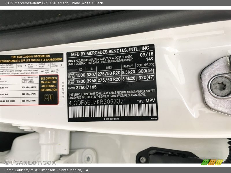 Polar White / Black 2019 Mercedes-Benz GLS 450 4Matic