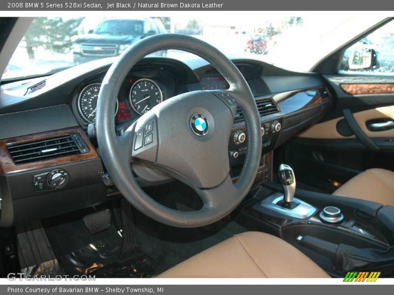 Jet Black / Natural Brown Dakota Leather 2008 BMW 5 Series 528xi Sedan