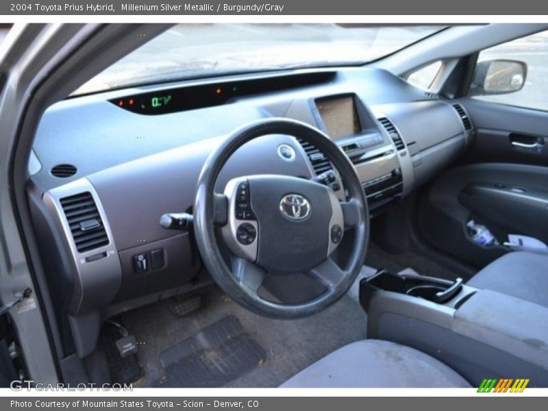 Millenium Silver Metallic / Burgundy/Gray 2004 Toyota Prius Hybrid