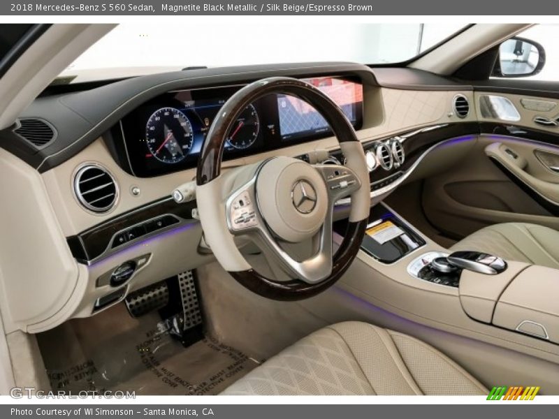 Magnetite Black Metallic / Silk Beige/Espresso Brown 2018 Mercedes-Benz S 560 Sedan
