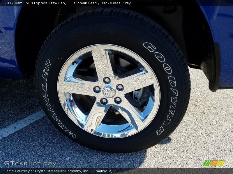Blue Streak Pearl / Black/Diesel Gray 2017 Ram 1500 Express Crew Cab
