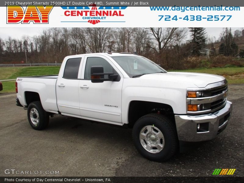 Summit White / Jet Black 2019 Chevrolet Silverado 2500HD LT Double Cab 4WD