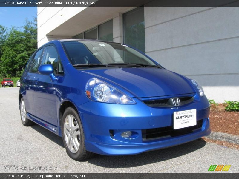 Vivid Blue Pearl / Black/Grey 2008 Honda Fit Sport