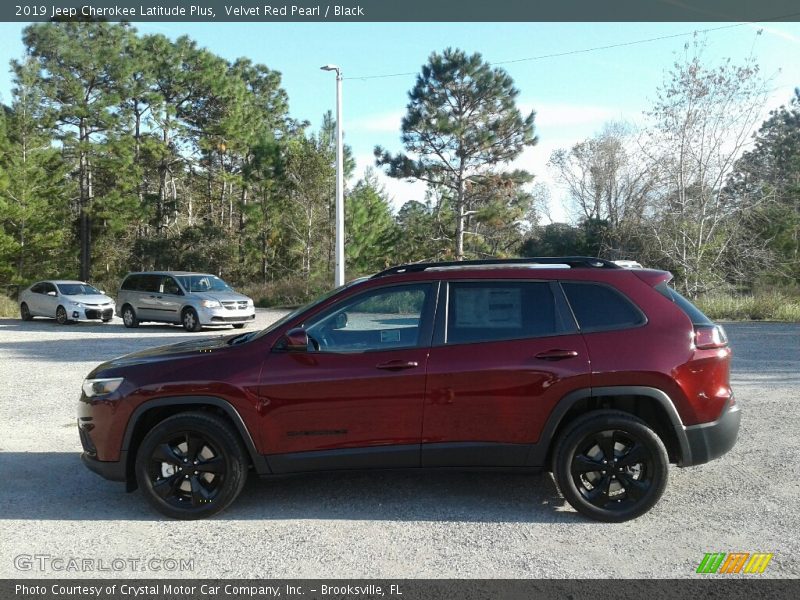 Velvet Red Pearl / Black 2019 Jeep Cherokee Latitude Plus
