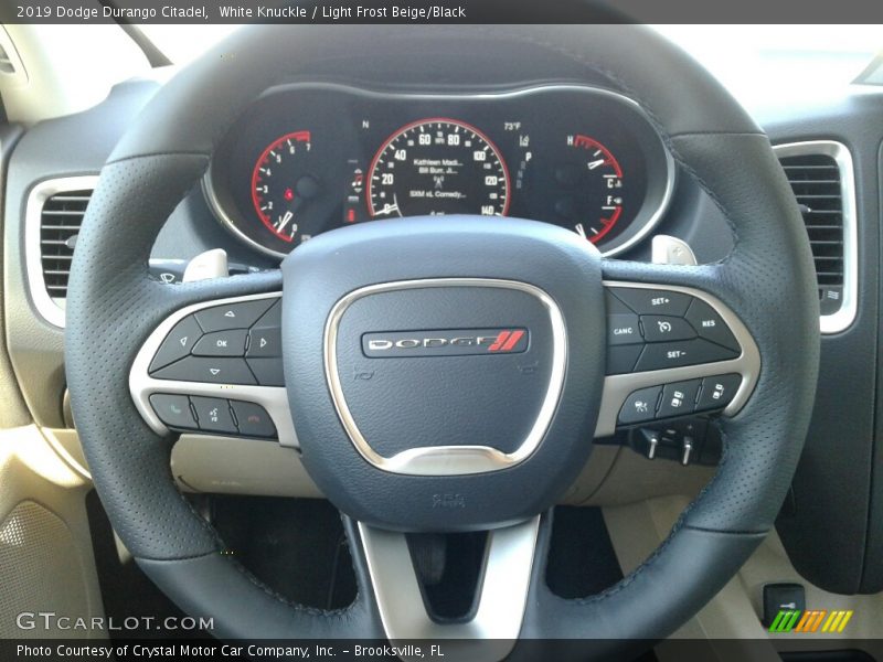 White Knuckle / Light Frost Beige/Black 2019 Dodge Durango Citadel
