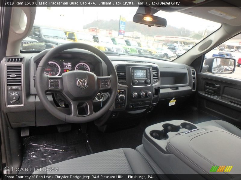Brilliant Black Crystal Pearl / Black/Diesel Gray 2019 Ram 1500 Classic Tradesman Quad Cab 4x4