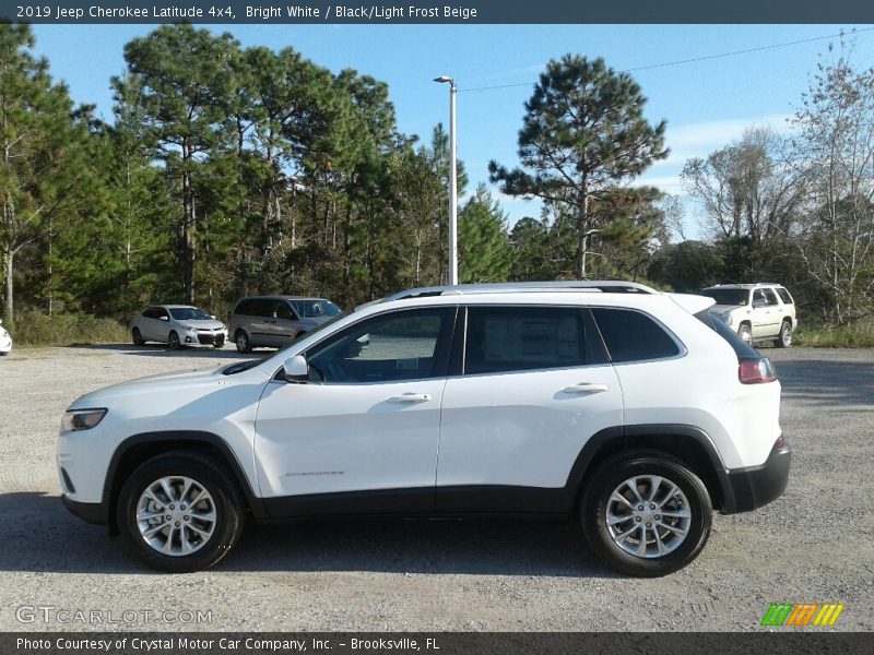 Bright White / Black/Light Frost Beige 2019 Jeep Cherokee Latitude 4x4