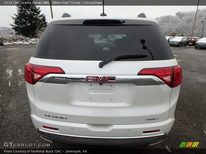 White Frost Tricoat / Cocoa/Shale 2019 GMC Acadia Denali AWD
