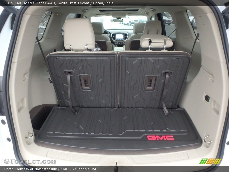 White Frost Tricoat / Cocoa/Shale 2019 GMC Acadia Denali AWD