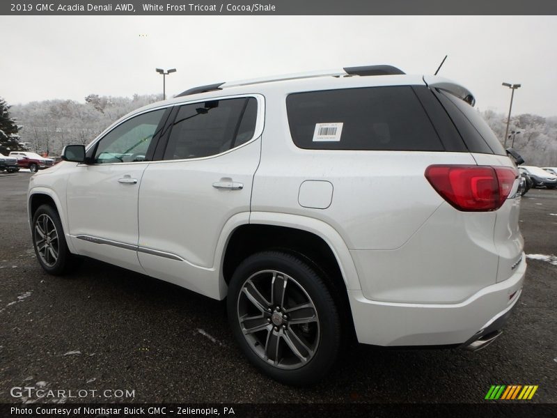 White Frost Tricoat / Cocoa/Shale 2019 GMC Acadia Denali AWD