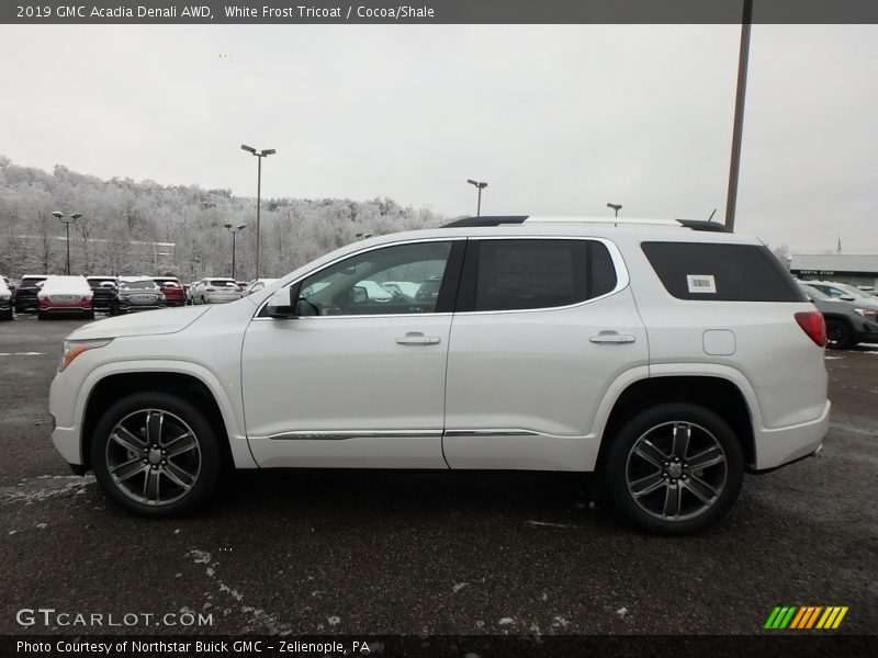 White Frost Tricoat / Cocoa/Shale 2019 GMC Acadia Denali AWD