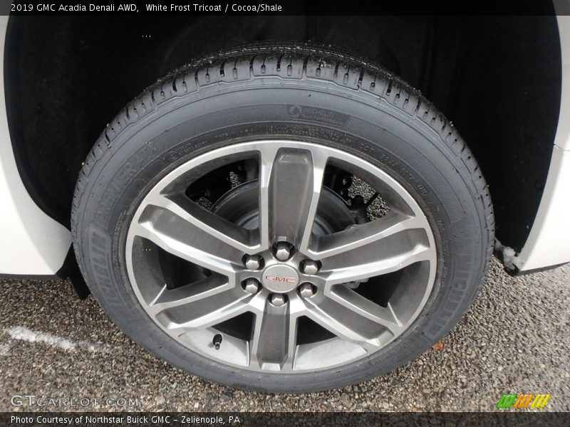 White Frost Tricoat / Cocoa/Shale 2019 GMC Acadia Denali AWD