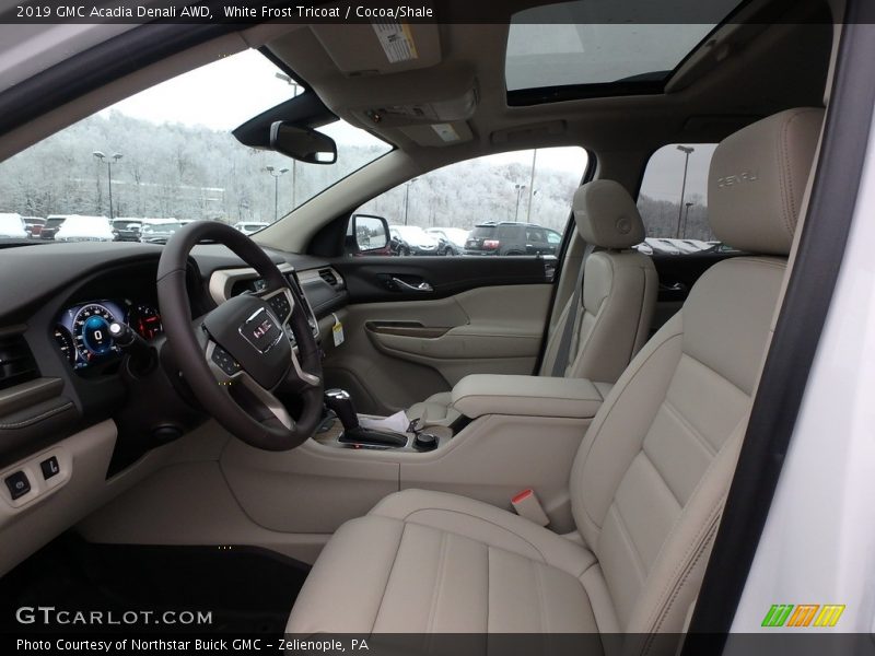 White Frost Tricoat / Cocoa/Shale 2019 GMC Acadia Denali AWD
