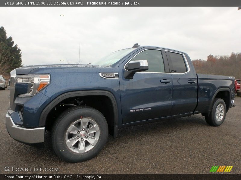 Pacific Blue Metallic / Jet Black 2019 GMC Sierra 1500 SLE Double Cab 4WD