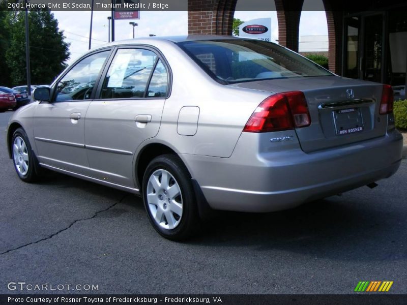 Titanium Metallic / Beige 2001 Honda Civic EX Sedan