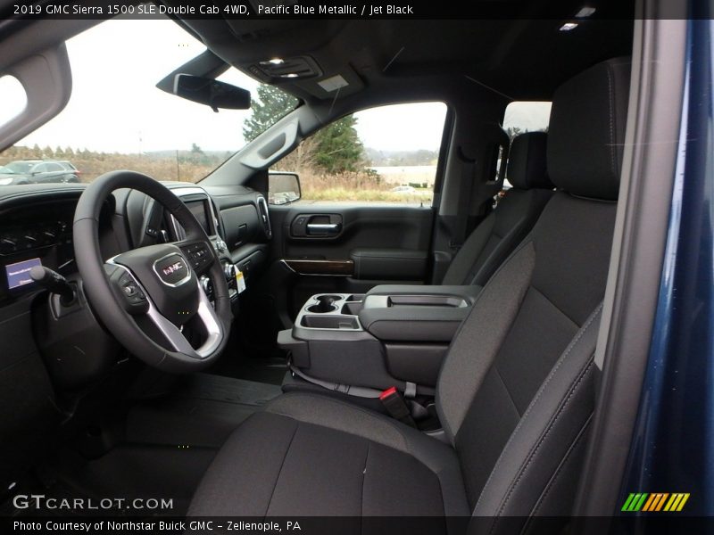 Pacific Blue Metallic / Jet Black 2019 GMC Sierra 1500 SLE Double Cab 4WD