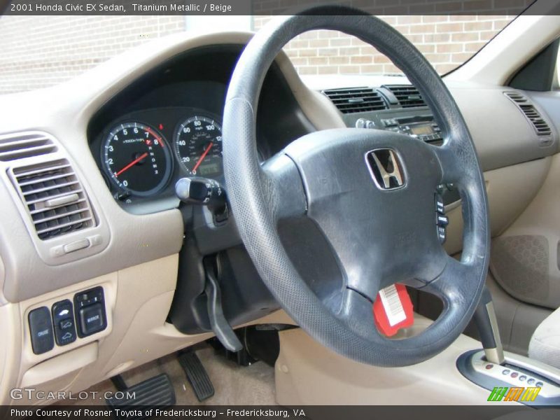 Titanium Metallic / Beige 2001 Honda Civic EX Sedan